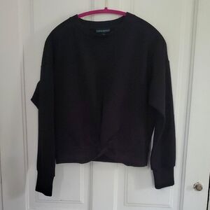 Cynthia Rowley Black Twist Front Sweatshirt